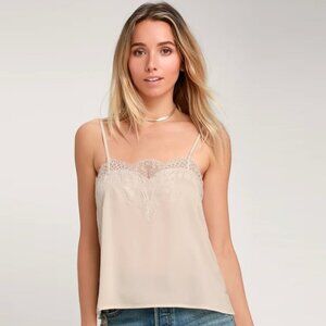 Lulus Maddox Ivory Satin Lace Cami